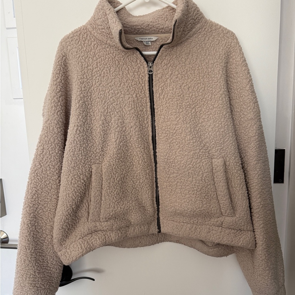 American Eagle Outfitters Beige Teddy Jacket